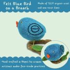 Felt Blue Bird on a Branch
